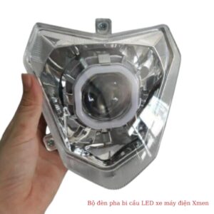 Bộ đèn pha bi cầu LED xe máy điện Xmen 7 den pha bi cau led xe dien xmen