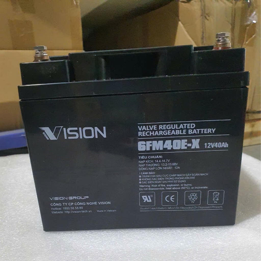 Ắc quy Viễn thông Vision 12V/40Ah 6FM40E-X 2 Ắc quy Viễn thông Vision 12V/40Ah 6FM40E-X - Ảnh 2